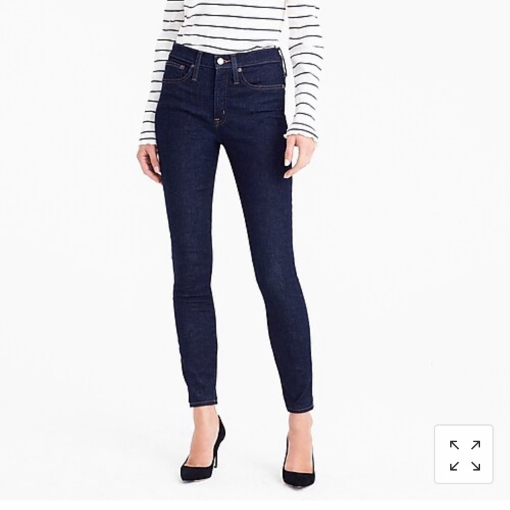 J. Crew 9” High-rise Toothpick Denim Jean, size 29
